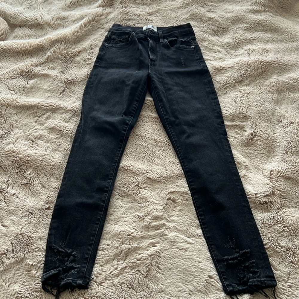 Agolde Black Ripped Denim